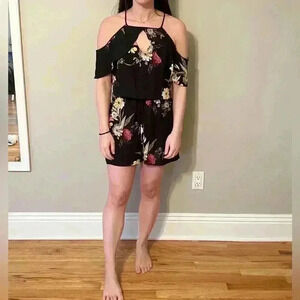 Floral Cold Shoulder Romper